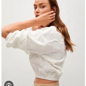 Mango cropped texture sweatshirt